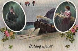 E - 051  Háborús újévi üdvözlet 1949 (postatiszta)