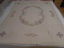 Beautiful old ecru table cloth tablecloth handmade