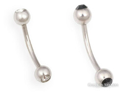 Piercing made of medical metal, with translucent and black crystal stone.