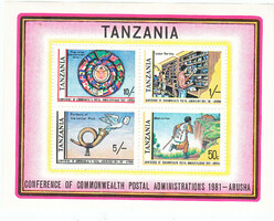 Tanzánia emlékbélyeg blokk 1991