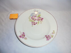 Old floral porcelain wall plate, plate
