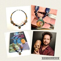 Ancient aliens necklace, giorgio tsoukalos necklaces, ufo necklace, unisex jewelry with galaxy pendant