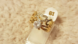 Shiny anti-allergenic double gold-plated ring.