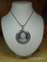 A wonderful cameo pendant necklace, the chain is also very beautiful.