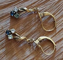 Amerik teka theodor klotz gold-plated earrings with blue and white zirconia stones