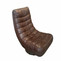 Brown leather design armchair - b384