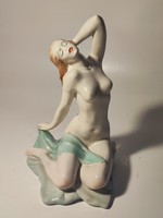 Règi rare aquincum porcelain seated female nude