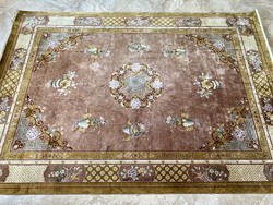 Hand-knotted 100% silk carpet 314x217