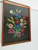 Old, embroidered, framed wall picture. Negotiable!