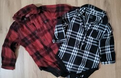 Little boy's flannel bodysuits, 2 pieces, size 74