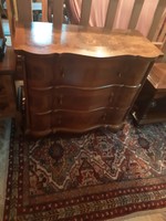 Antique baroque inlaid three-drawer dresser 85x40x75cm high
