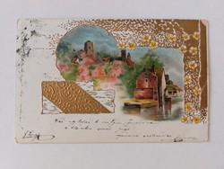 Old postcard embossed postcard landscape