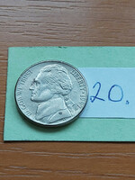 Usa 5 cents 1997 / p, thomas jefferson, copper-nickel 20