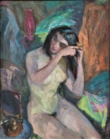 György Marczell (1879 - 1979) Fésülködő Akt, 1958, with Guarantee!