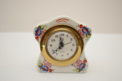 Old porcelain victorian table clock / mid century alarm clock / mechanical / retro / old