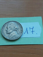 Usa 5 cents 1961 / d, thomas jefferson, copper-nickel 17