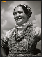Larger size, photo art work by István Szendrő. Doroszló, Voivodeship, young woman in folk costume