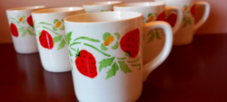 Rare strawberry pattern granite mug set