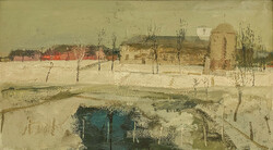 Vilhelm Károlynak (1943-2011) tulajdonított : Nyírbátor című festménye