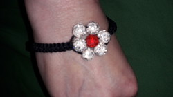 Cheerful tear handmade rhinestone - red stone flower pendant shaped bracelet as shown in the pictures k 10.