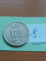 TÖRÖKORSZÁG 100 BIN (100.000) LÍRA 2003 Réz-Cink-Nikkel 8
