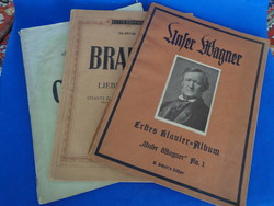 Wagner, Brahms, black sheet music