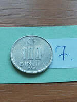 TÖRÖKORSZÁG 100 BIN (100000) LÍRA 2001  Copper-Nickel-Zinc  7