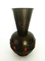 Lignifer, industrial art, retro, bronze or bronzed red copper vase