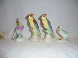 Négy darab madár figura, nipp együtt - kerámia, porcelán