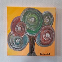 Tree of abundance 20 x 20 cm painting