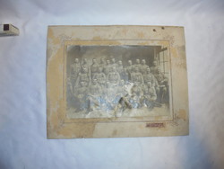 Régi első világháborús katonai fotó, csoportkép "Pancsova - 1915 ...hadjáratból..."