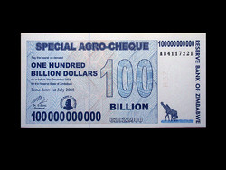 Unc - 100,000,000,000 dollars - special - zimbabwe - 2008 (one hundred billion dollars) reads