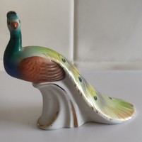 Porcelain peacock statue