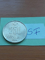 TÖRÖKORSZÁG 250 BIN (250000) LÍRA 2004  Copper-Nickel-Zinc  SF