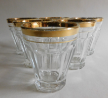 Retro aranycsíkos kávés üvegpohár készlet - 6 darab