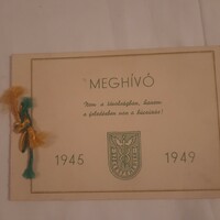 Meghívó a Székesfehérvári Hunyadi Mátyás Állami Ker. Leány Középiskola ballagási ünnepélyére  1949