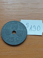 Belgium belgique - belgie 25 centimes 1943 ww ii. Zinc, iii. King Leopold s130