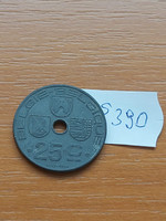 Belgium belgie - belgique 25 centimes 1943 ww ii. Zinc, iii. King Leopold s390