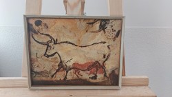 (K) cave drawing print with 22x29 cm frame