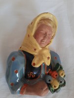 Szécs-style ceramic wall figure