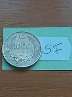 Turkey 1000 lira 1991 copper-zinc-nickel, mustafa kemal atatürk sf
