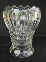 Beautiful flower-shaped thick glass vase