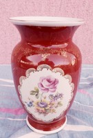 Kivételes szépségű Oscar Schlegelmilch rózsás porcelán váza 19. század közepe