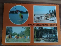 Old postcard Balatonszabadi salt lake