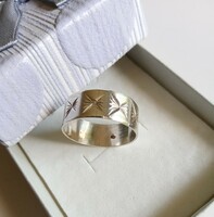 Széles, metszett, ezüst gyűrű
