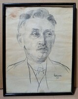 Male portrait - signed, mühl aladár?