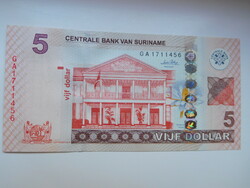 Suriname 5 dollár 2012 UNC