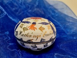 Zsolnay porcelán ,gyönyörű bonbonier. Kézzel festett.Harkányi emlék felirattal