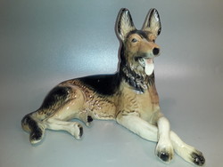 Porcelain German shepherd dog figure statue large size