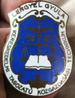 Gyula Polengyel Commercial School of Economics - cap badge, badge
